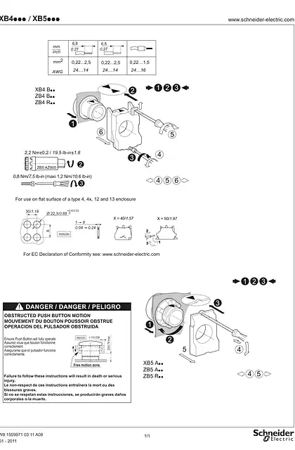 schneider施耐德XB4_XB5 说明页